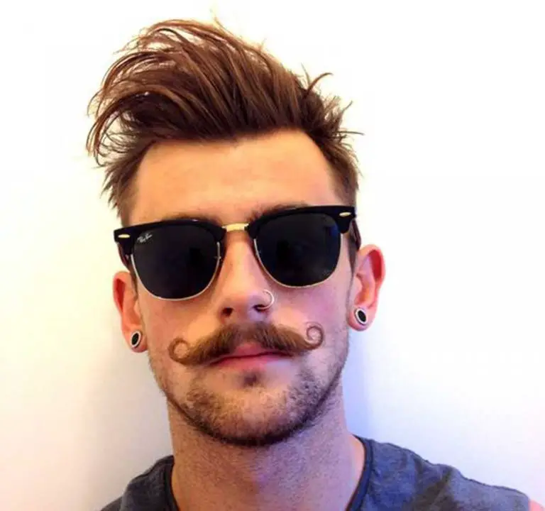 22 Messy Pompadour with Handlebar Moustache - Suit Who