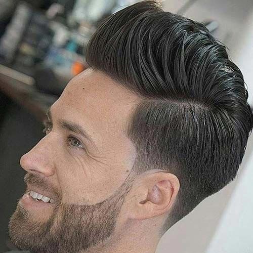 Temple Fade Pompadour -30 Pompadour Haircut Ideas For Modern Men + Styling Guide