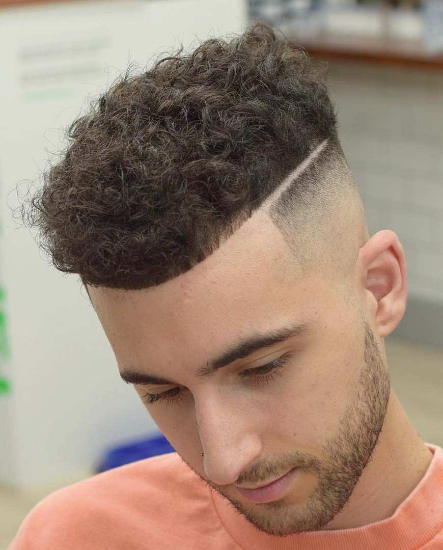 High Fade with Hard Line