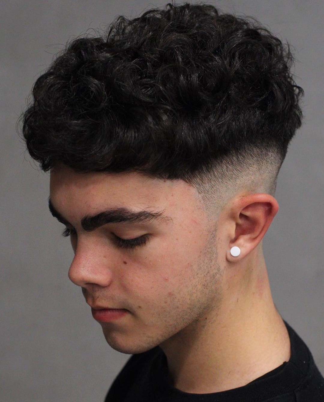 1 Curly Top With High Fade 