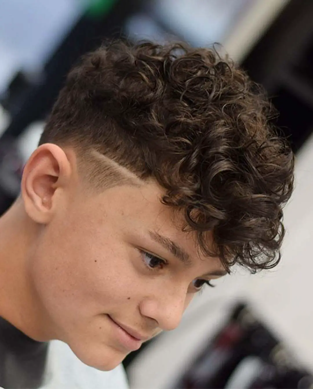 Curly Top with Low Fade