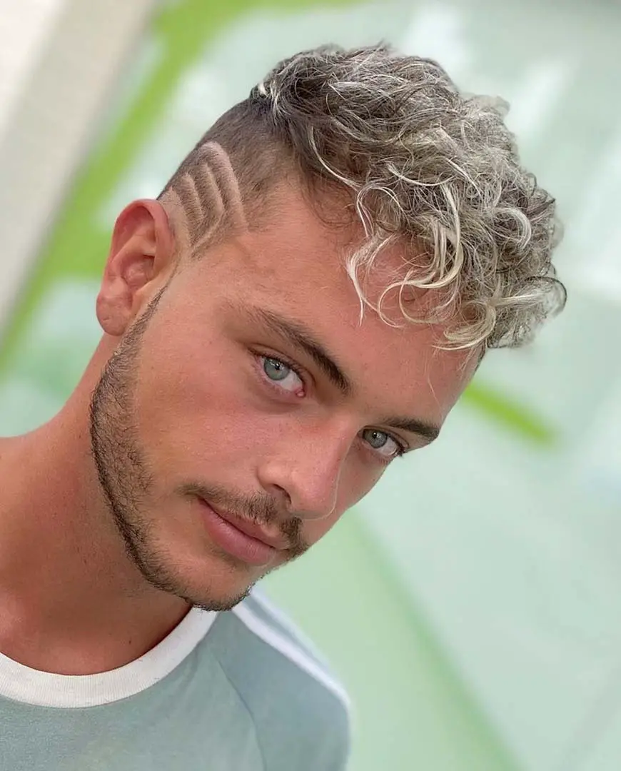 Curly Blonde Hairstyle with Undercut