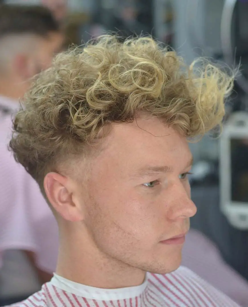 Curly Hair with Taper Fade