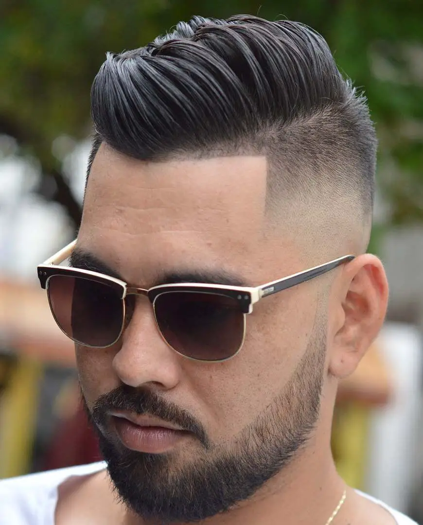 Stylish Short Sides Long Top Comb Over with Undercut