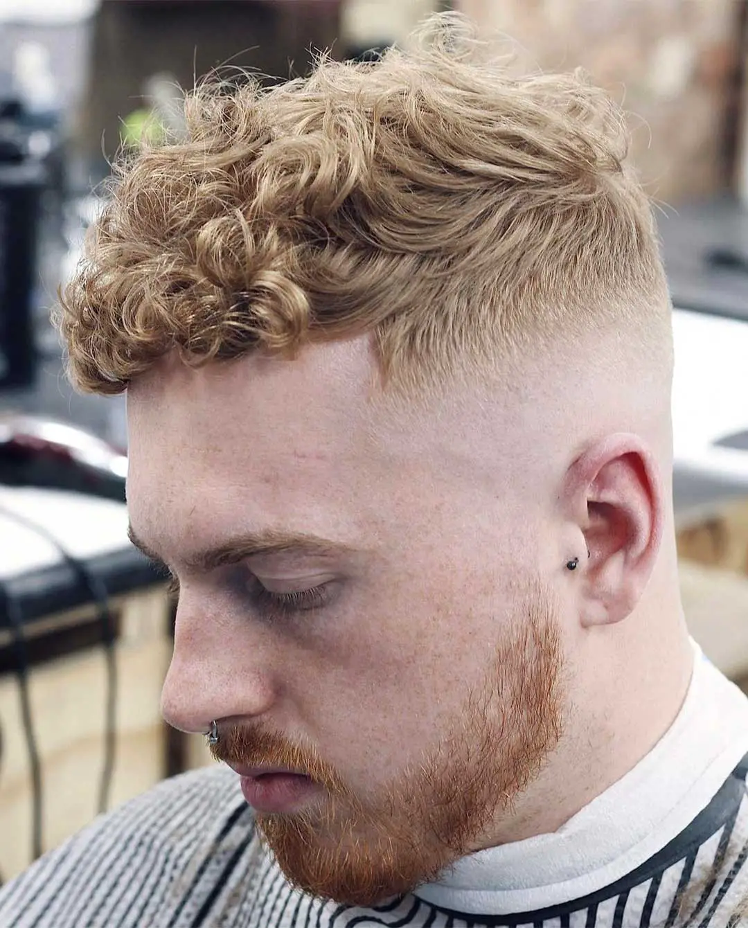 Blonde Haircut with Skin Fade

