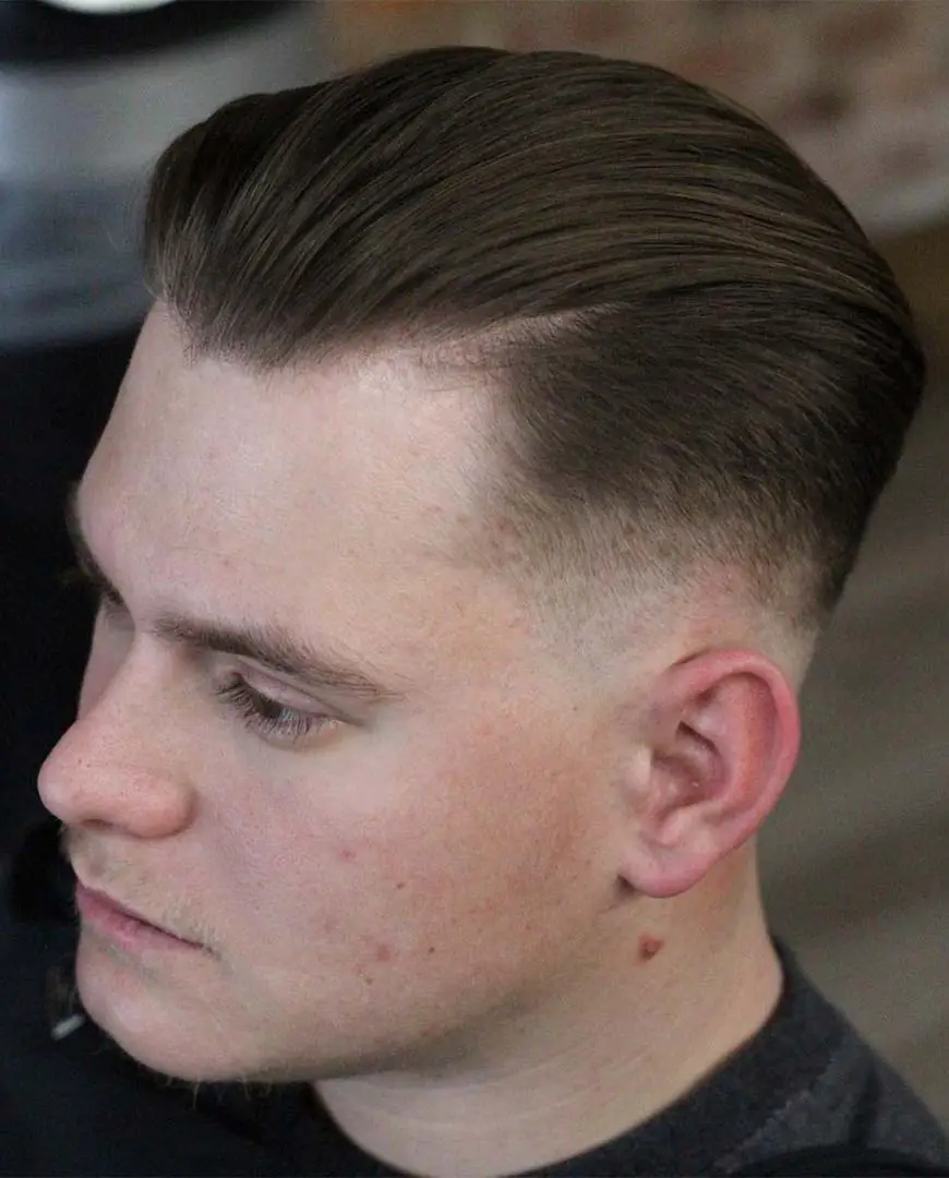 Slicked Back with Mid Fade