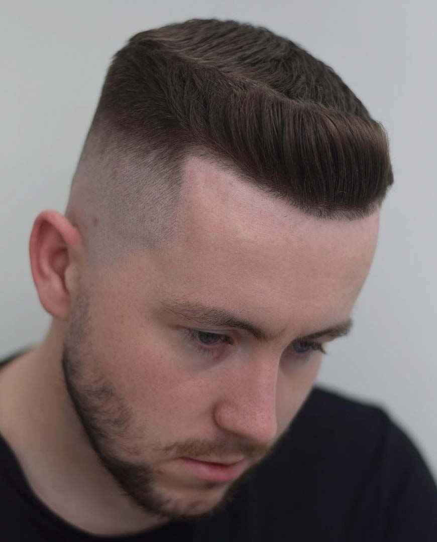 Side Swept with High Fade