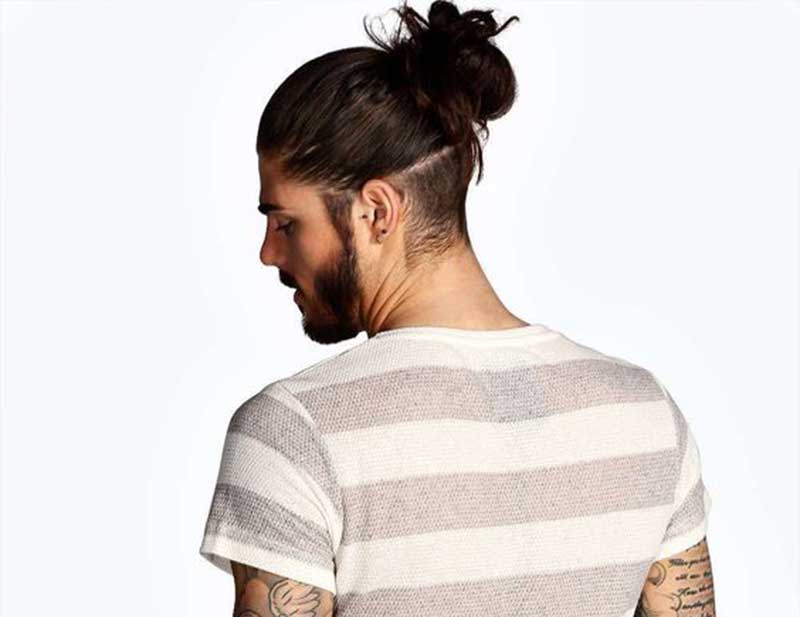 Man Bun with Back Shave hairstyle