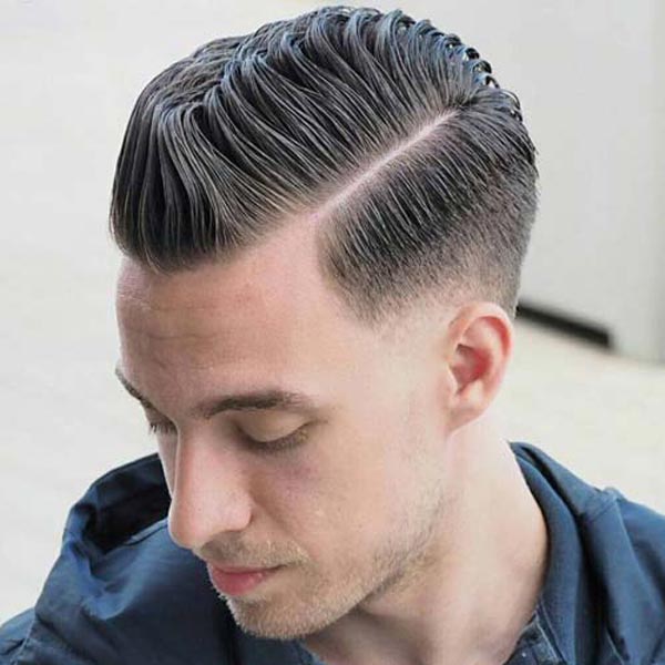 Textured Pomp with Low Tapered Fade hair
