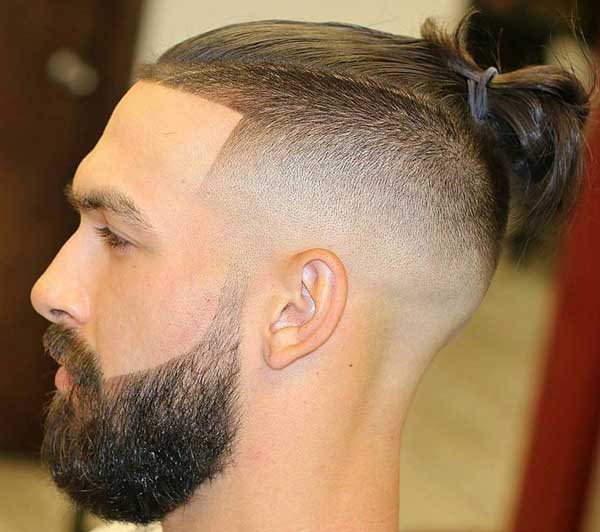 Sleek Mohawk Man Bun hairstyle