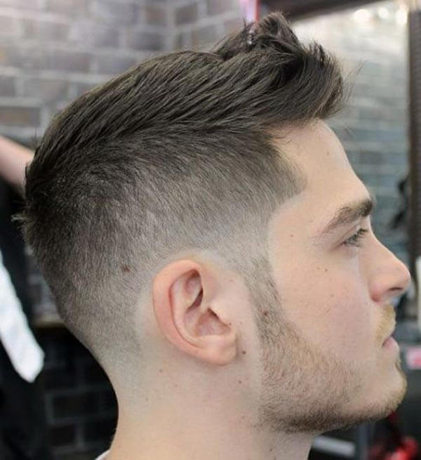 Spiky Mid Fade Ivy League haircut