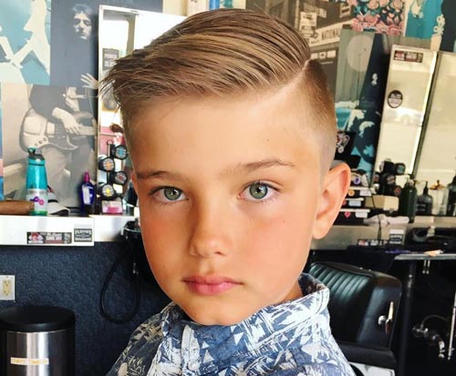 Swept Pompadour with Buzzed Fade - Toddler Boy Haircut