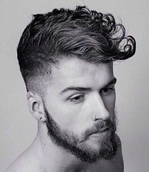 Curly Quiff Pompadour with Blurry Fade - Men's Hairstyle Tips