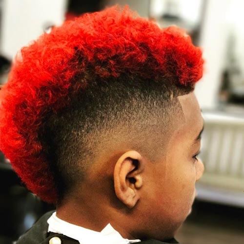 Red Tinted Afro Mohawk