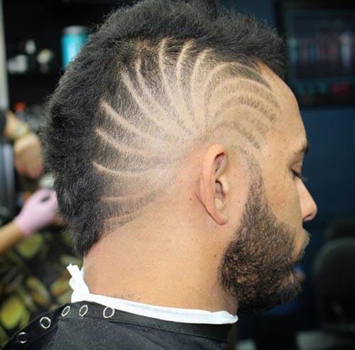 Short Mohawk With Spiral Design