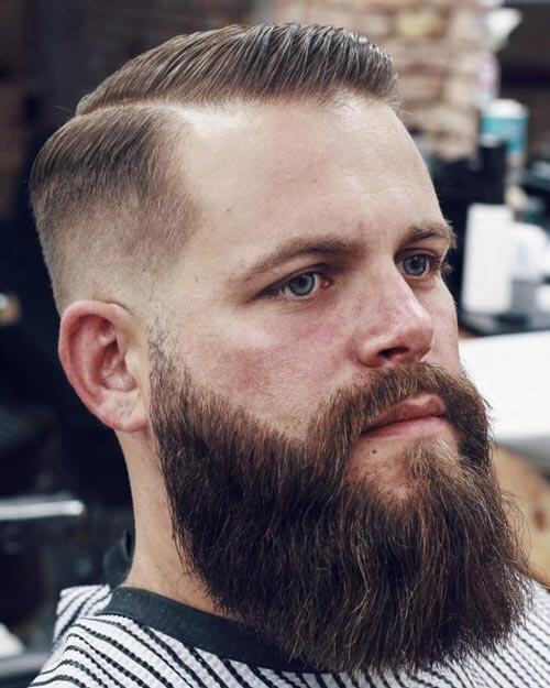 Deep Parted High Fade With beard