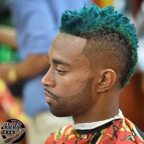 Tinted Kinky Mohawk Fade