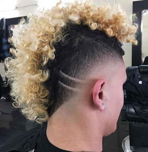 Tapered Sides With Curly Highlights