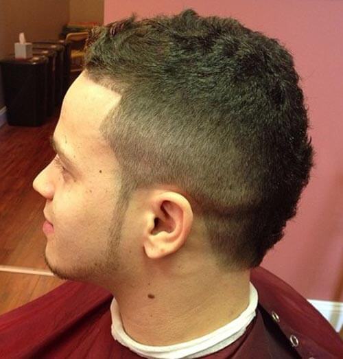 Short Mohawk With Low Fade Sides
