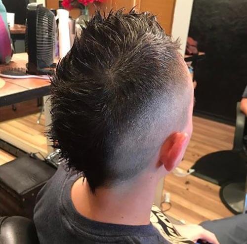 Textured Mohawk With Bald Fade