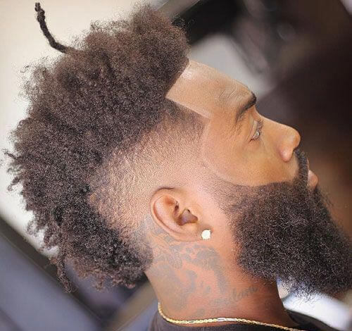 Low Fade Afro Mohawk Haircut