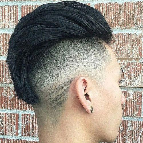 Sleek Back Mohawk with Skin Fade