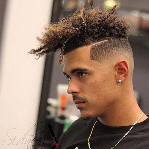 Curly Top with Dread Fade and Part