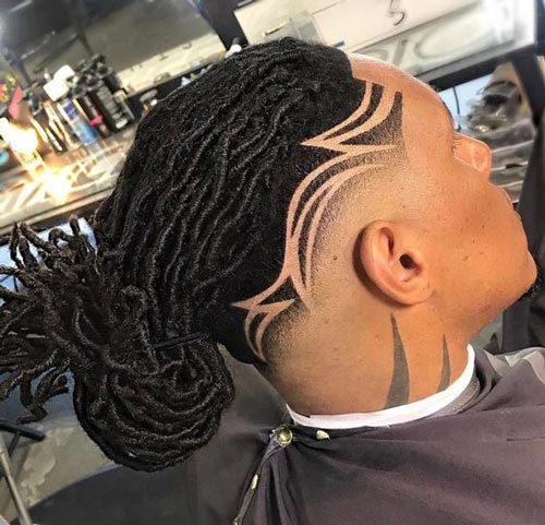 Dreads With Fade Braids Styles - Fulani Braids