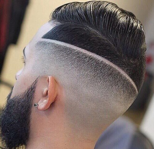 High Fade With Razor Line