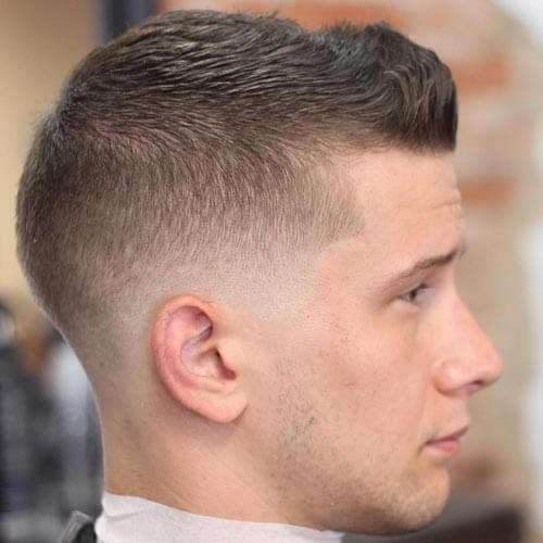 47 Short crew cut high fade for Oval Face