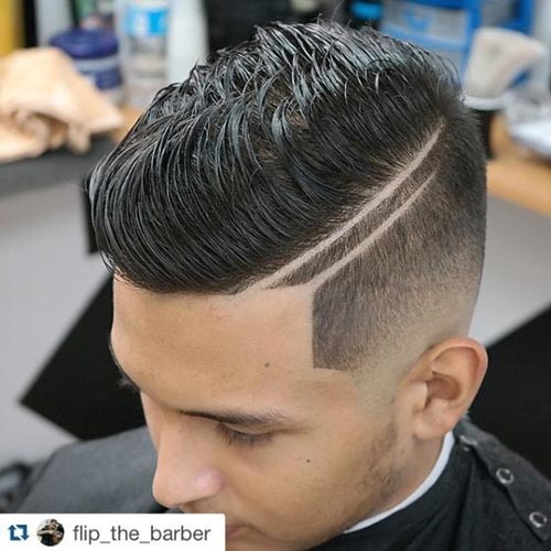 Textured Comb Over with Double Razor Fade