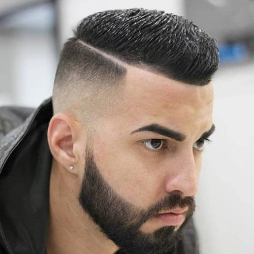 Deep Parted High and Tight Haircut