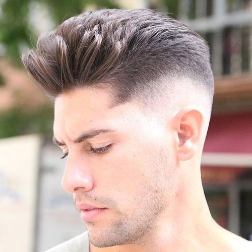 Quiff Haircut with Skin Fade