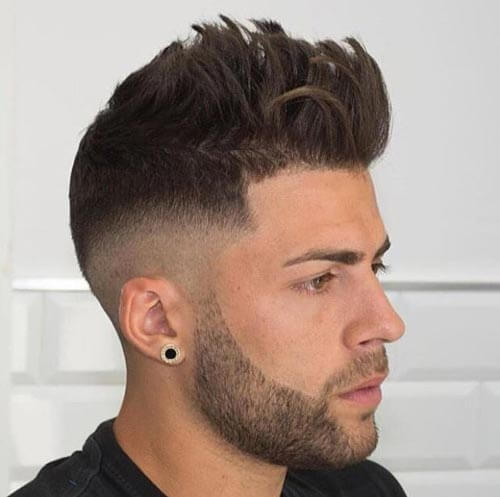 Textured Quiff With Fade