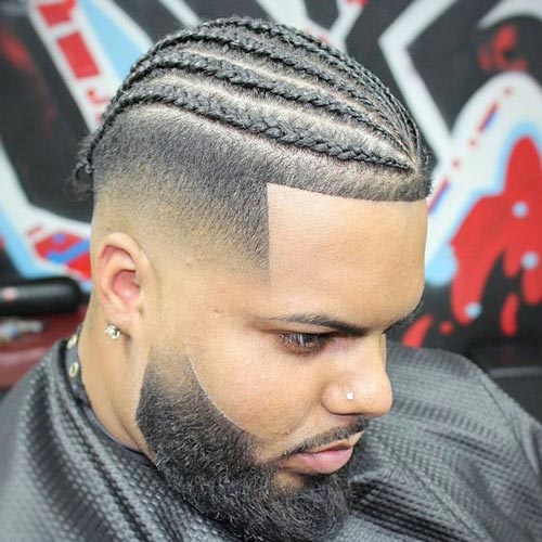 Braided Haircut with Skin Fade