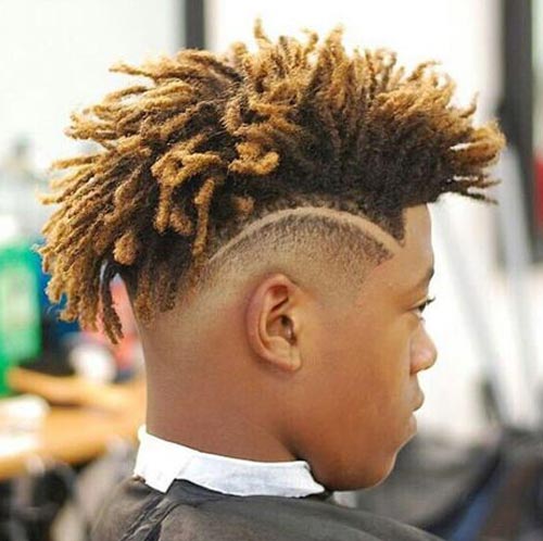 Mohawk Dread Fade with Razor Line