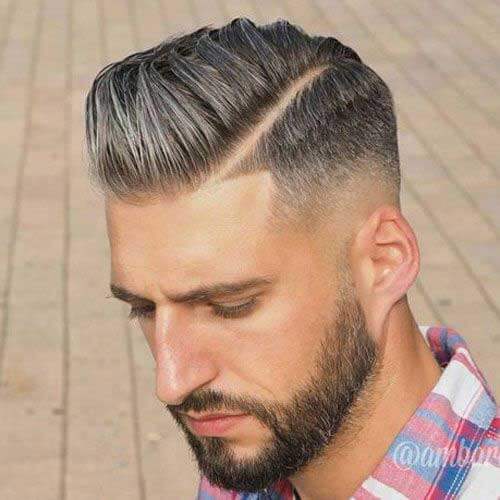 Widow Peak Pompadour with Deep Part