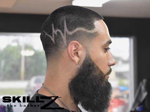 Buzz Cut with Life-line Design