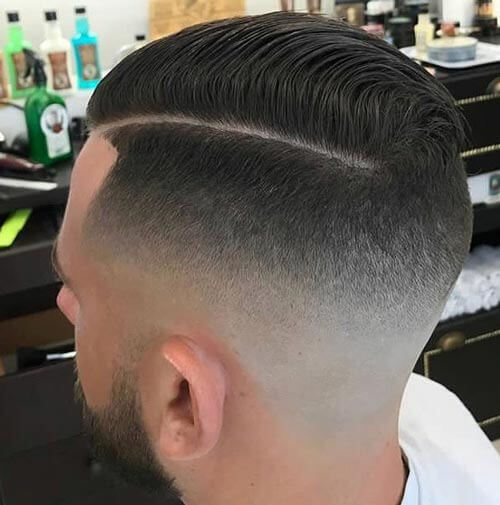 Side Part Haircut with High Skin Fade