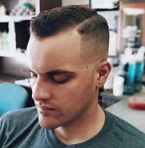 Comb Over with High Drop Fade