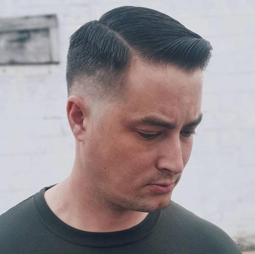 Side Part Haircut with Low Drop Fade