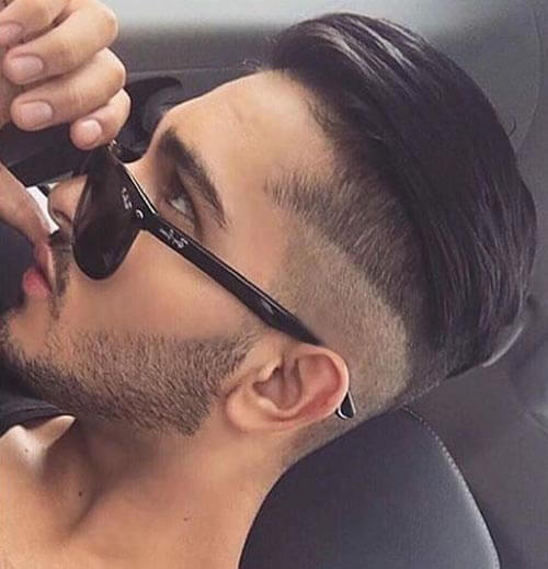 Slick back Pomp with Drop Fade 