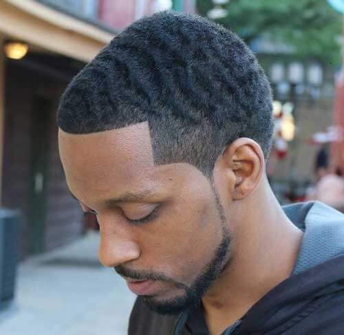 Wavy Temple Fade Haircut