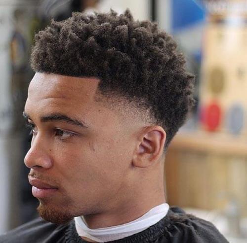 Fade with Curly Top