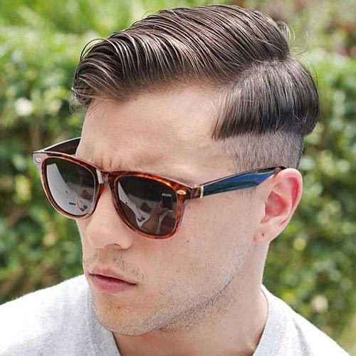 Comb Over Side Part with Undercut