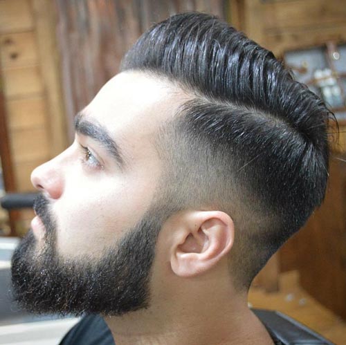 Comb Over Haircut with High Fade