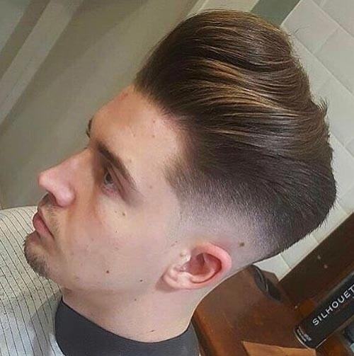 Textured Pompadour with Skin Fade