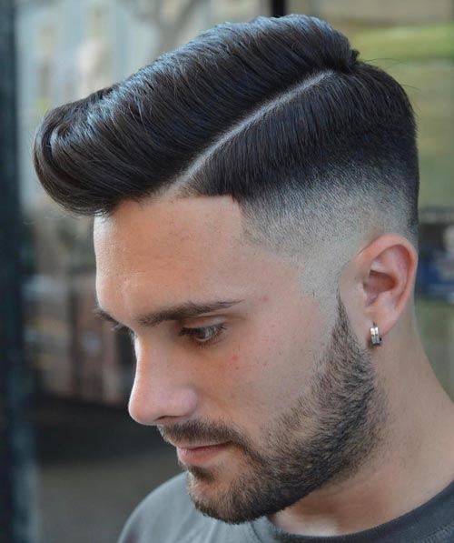 Modern Pompadour with Hard Part