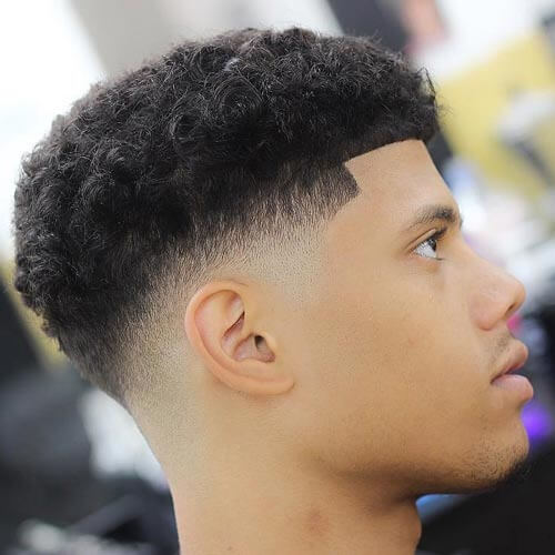 low bald fade quiff haircut