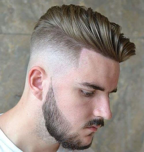 Textured Comb Over with Temple Fade